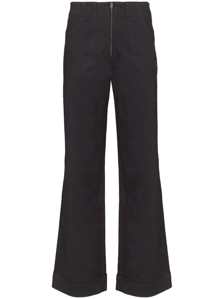 Isabella high-waisted flare jeans