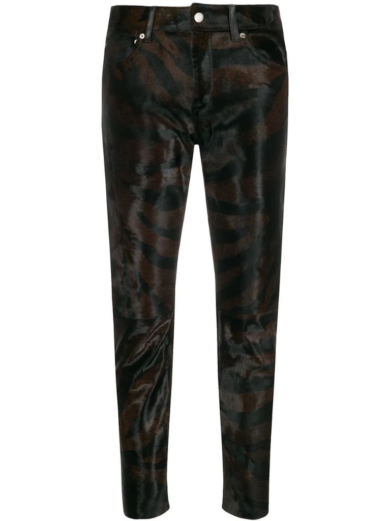 zebra cropped trousers