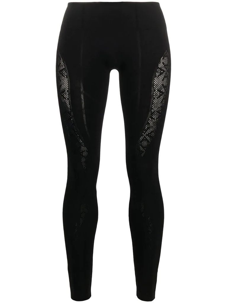 contrast skinny-fit leggings