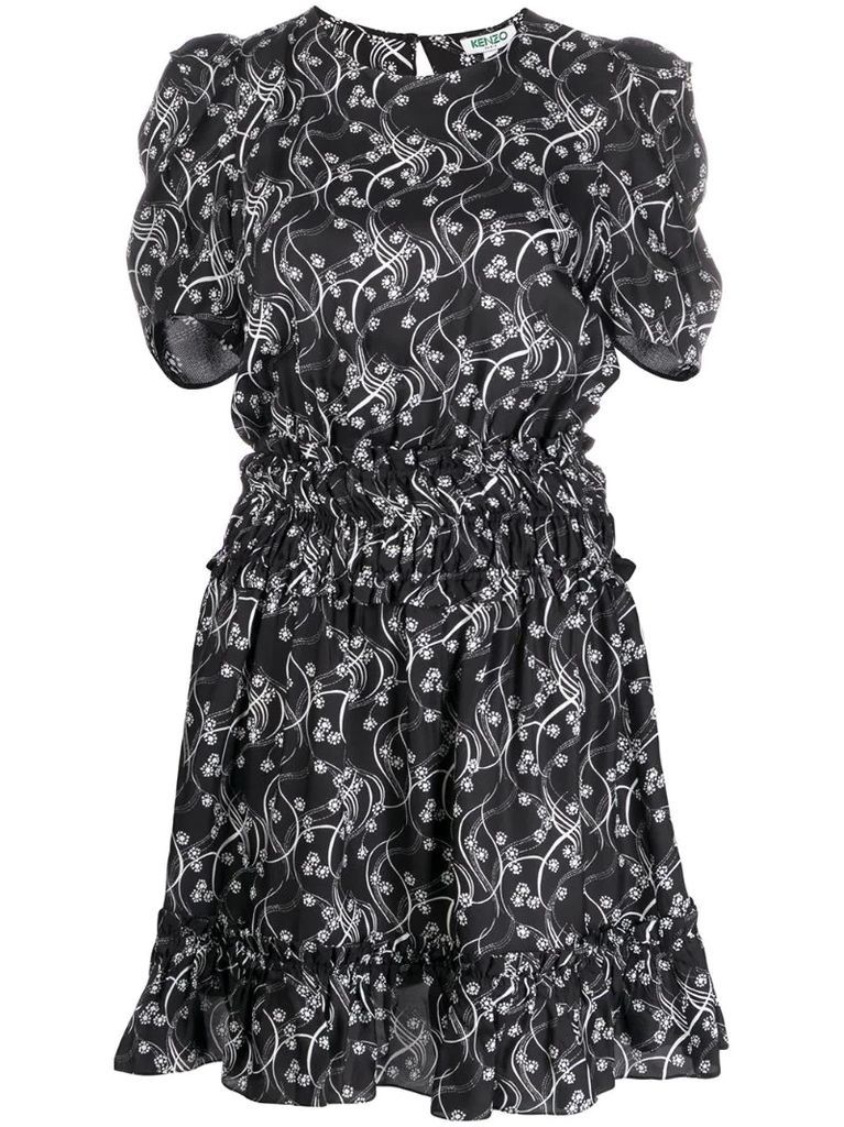 floral ruched dress