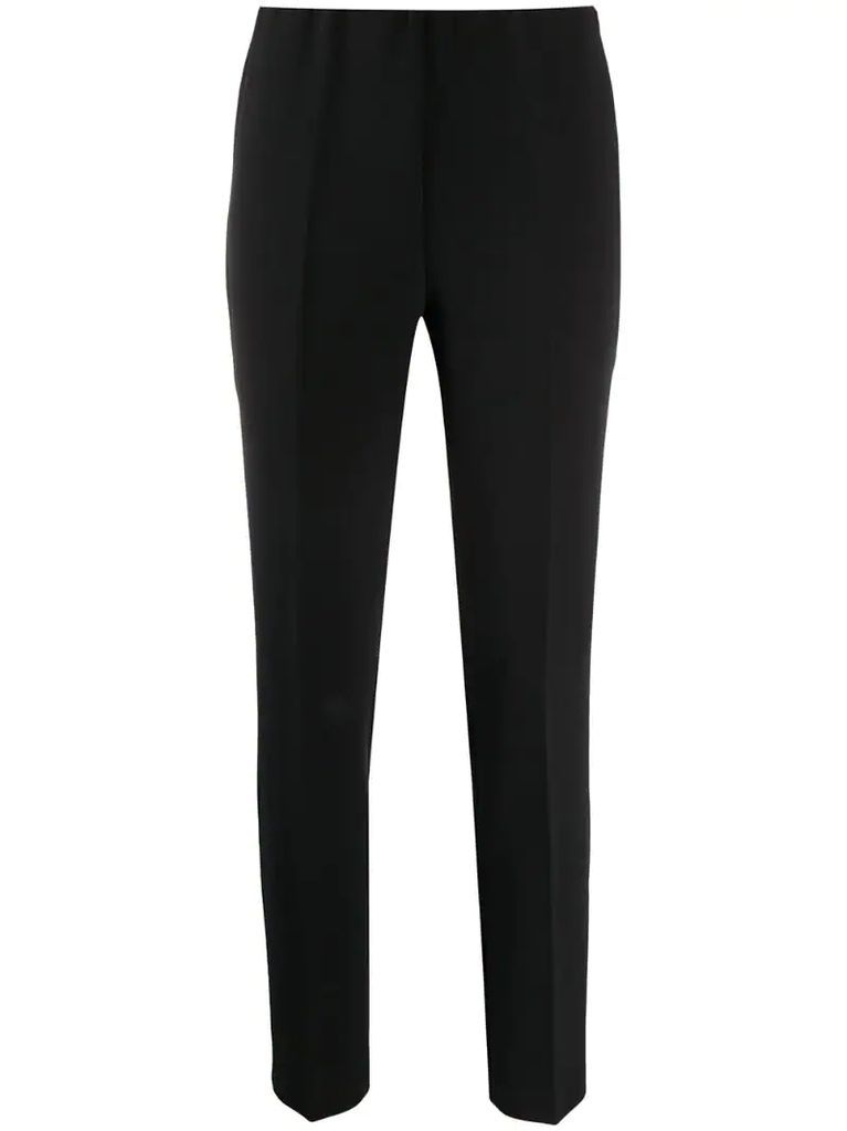 high-waisted straight-leg trousers