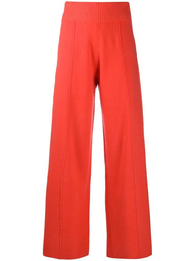 knitted wide-leg trousers