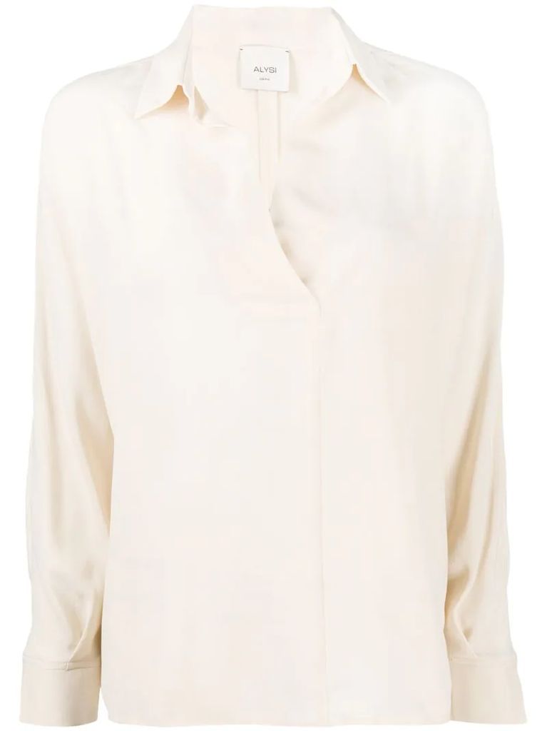 v-neck silk blouse
