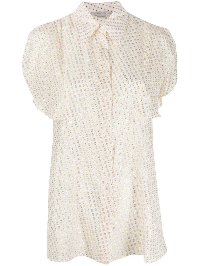 jacquard-pattern silk blouse