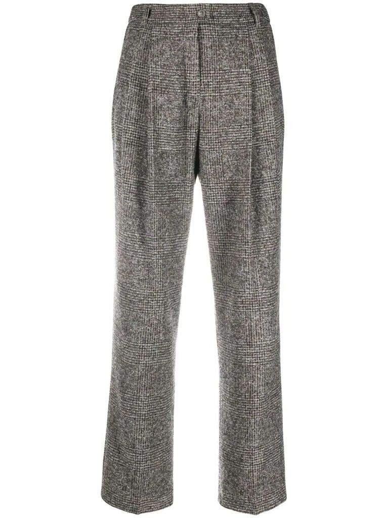 tweed pleated trousers