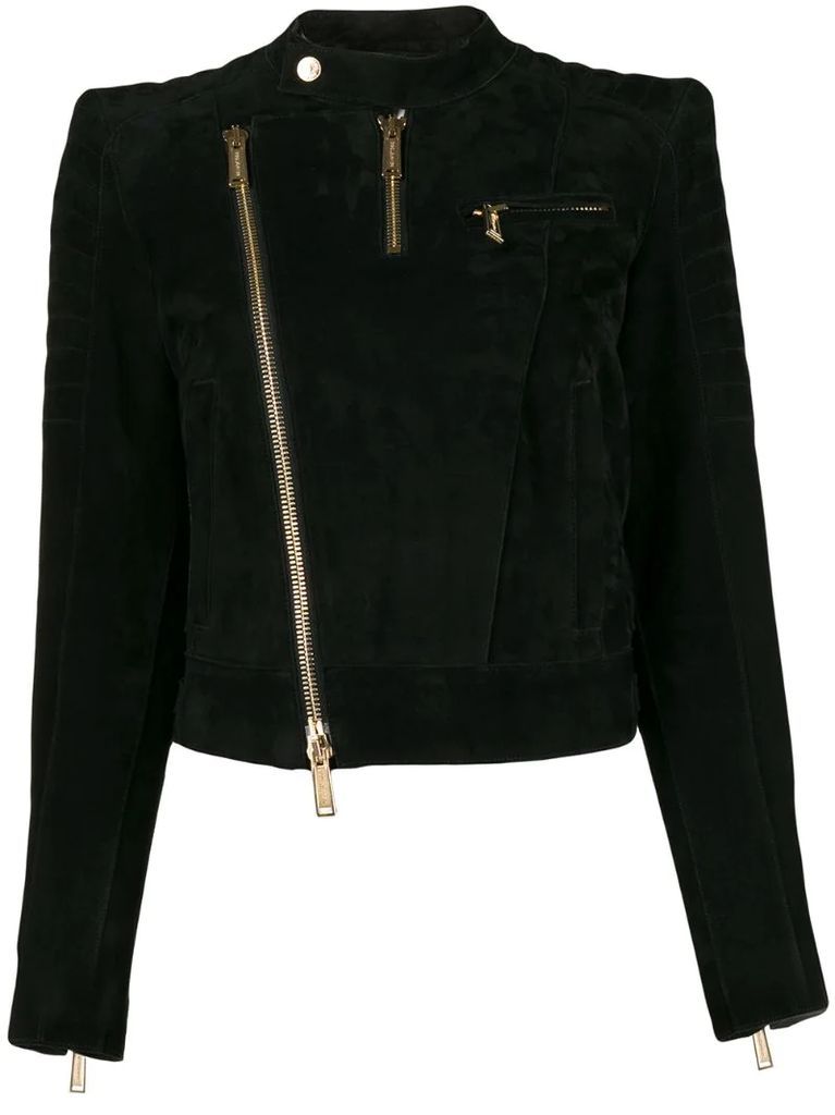 cropped biker jacket