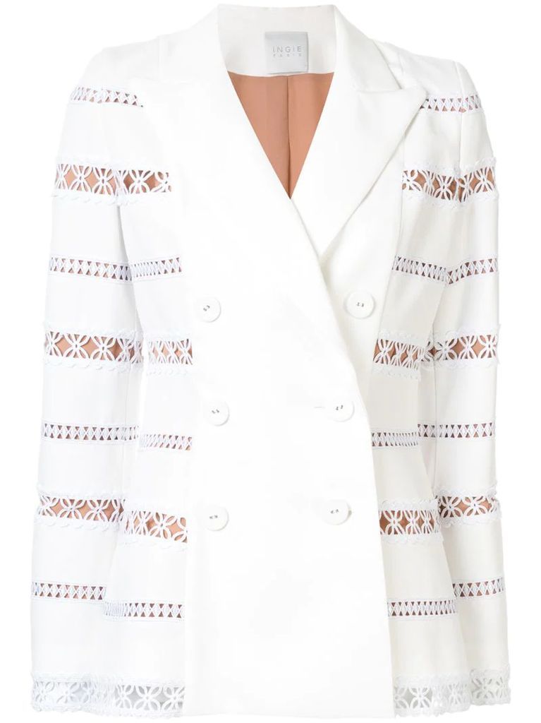 embroidered double-breasted blazer