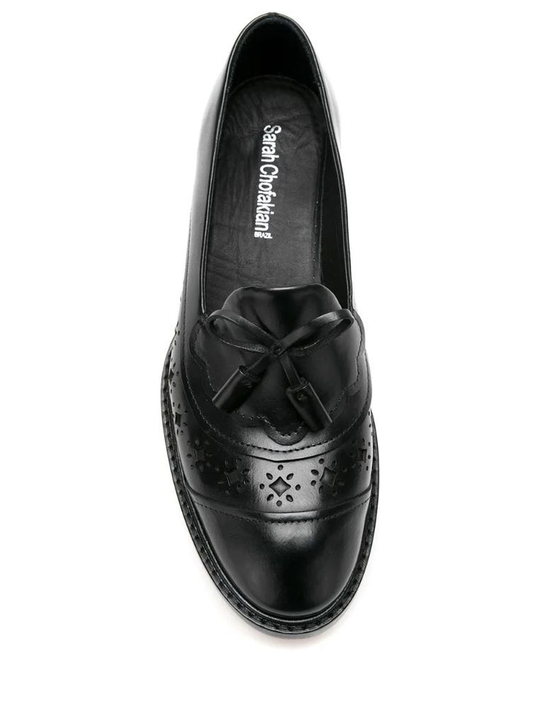 leather Phillbox oxford shoes