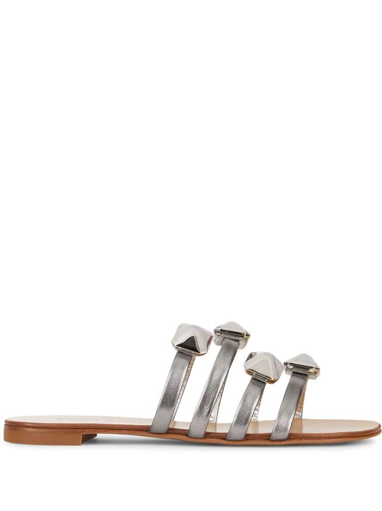 stud-embellished flat sandals