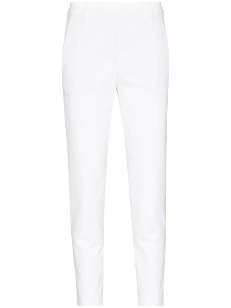 concealed fastening cropped trousers
