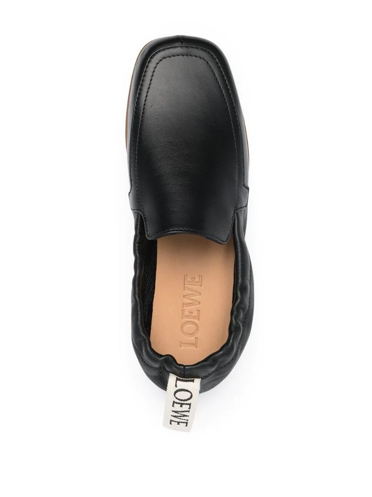 logo pull tab loafers