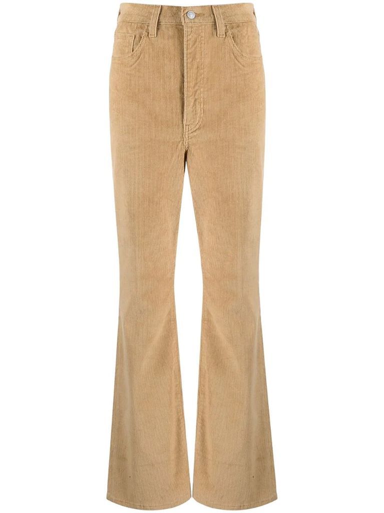 high-rise corduroy flared trousers
