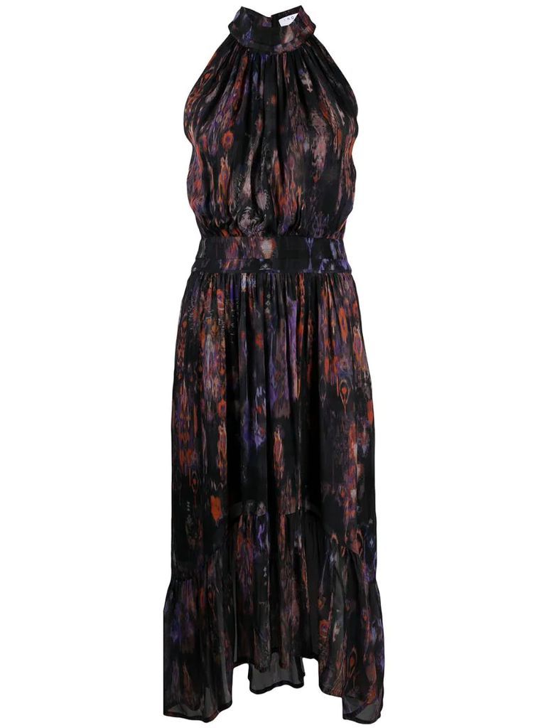abstract print halterneck dress