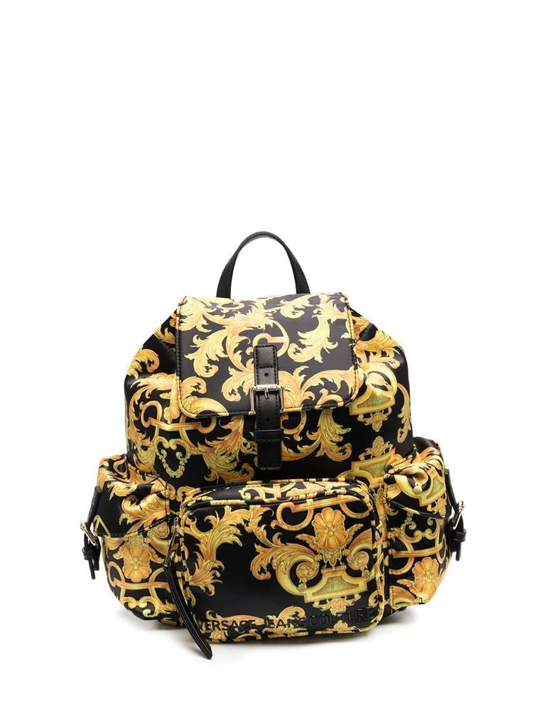 baroque-print backpack