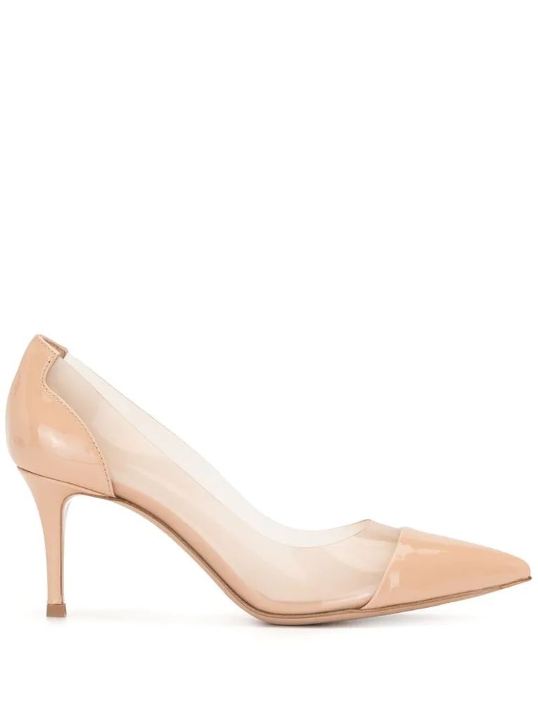nude patent-style pumps