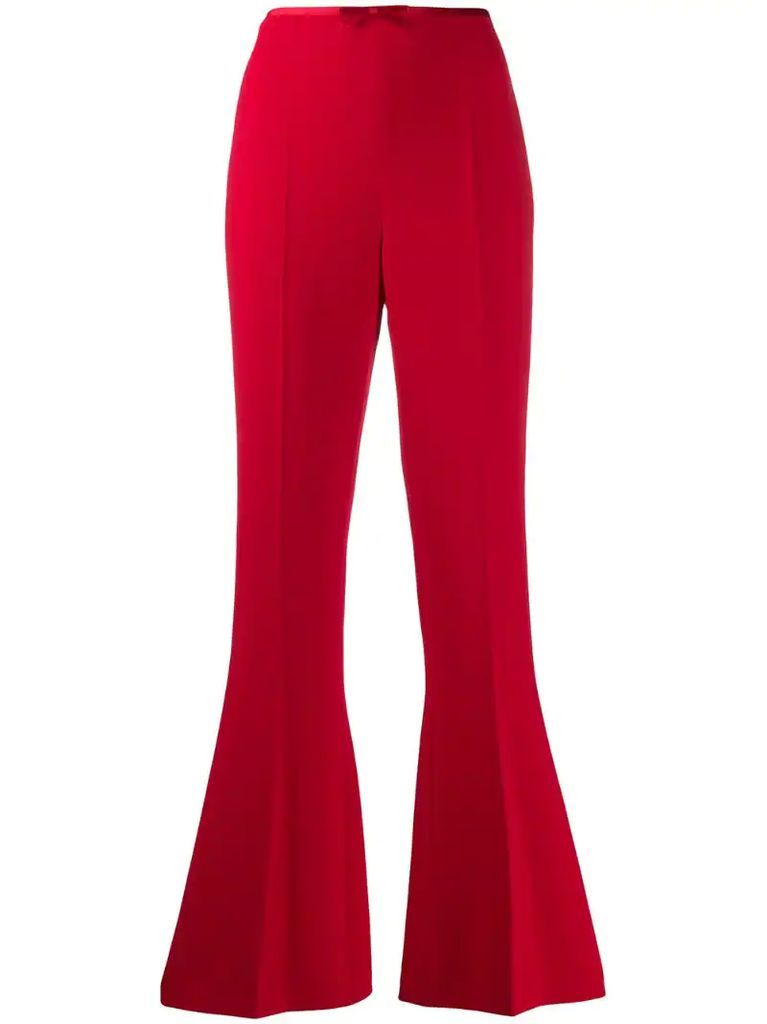 flared high rise trousers