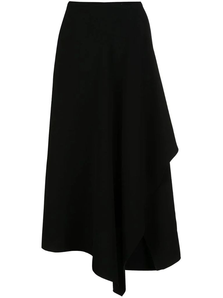 asymmetric draped skirt