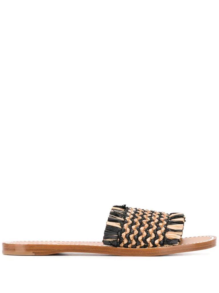 raffia braided sandals