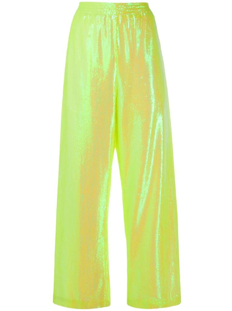 neon sequinned track pants