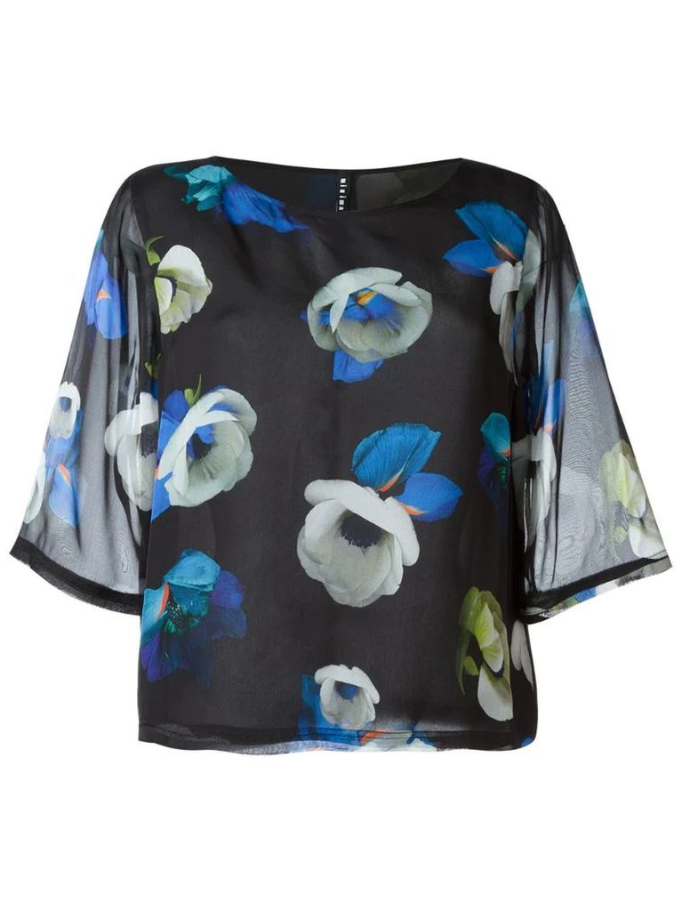 Suffix floral silk blouse