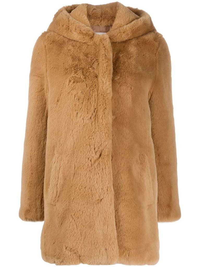 Honey faux fur coat