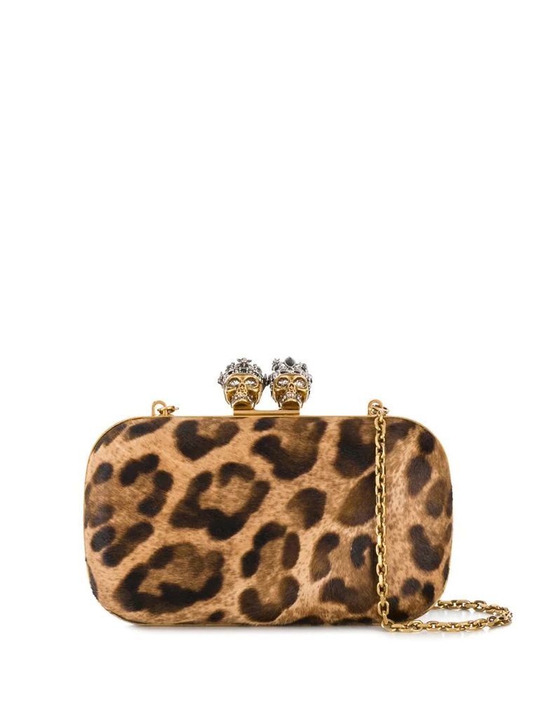King Queen leopard clutch