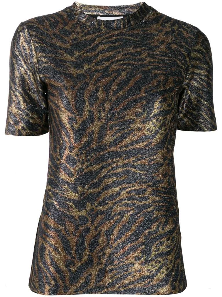 tiger-print knitted top
