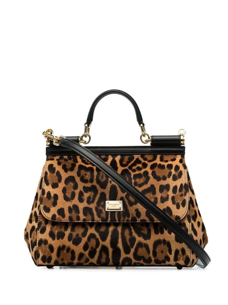 medium Sicily leopard-print tote