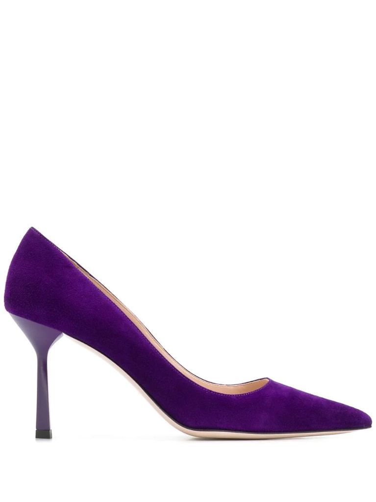 suede pointed toe pumps