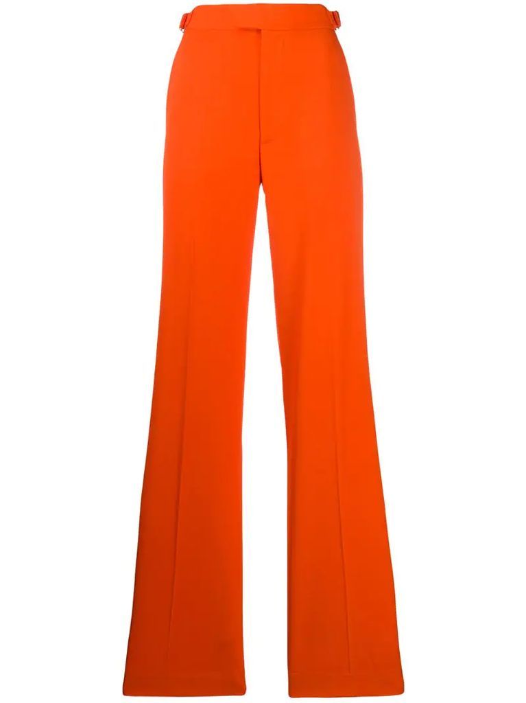 high waisted straight fit trousers