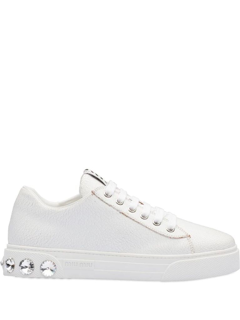 crystal studded low sneakers