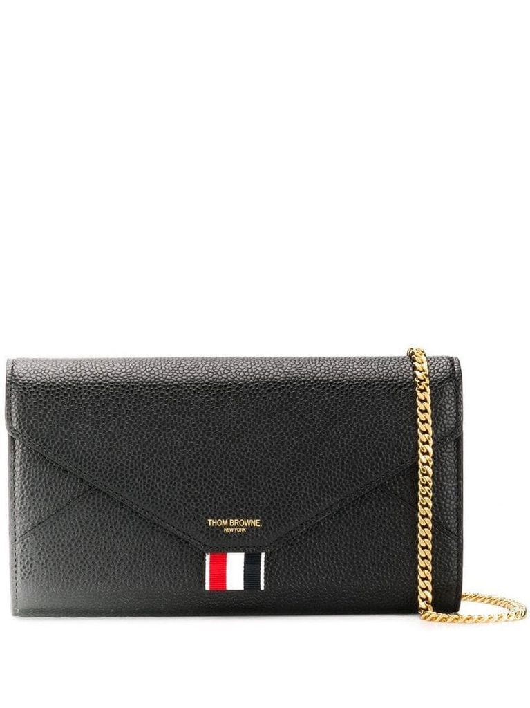 removable-chain pebbled envelope clutch