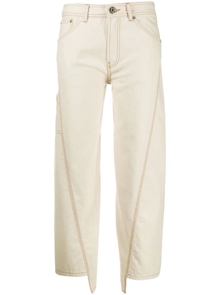 mid-rise wide-leg trousers