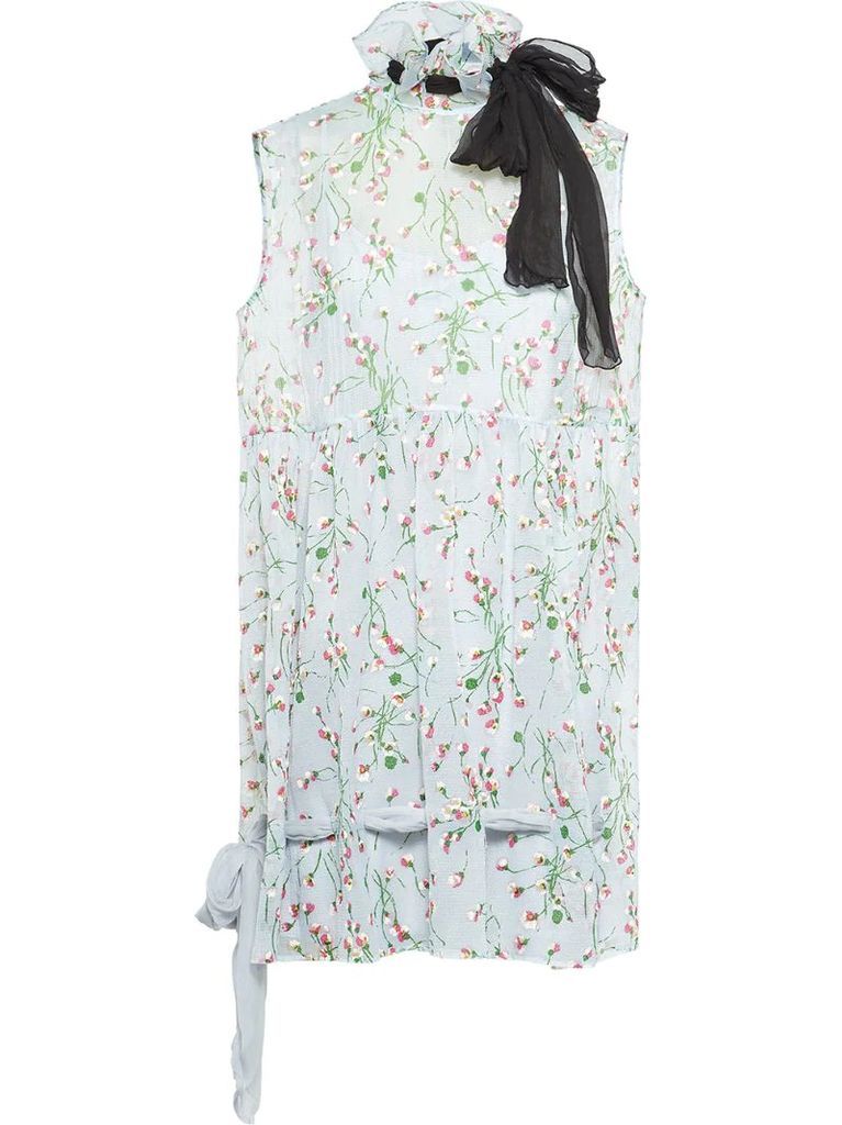 floral ruffle mini dress