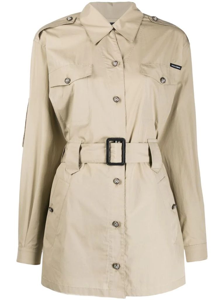short belted trench coat