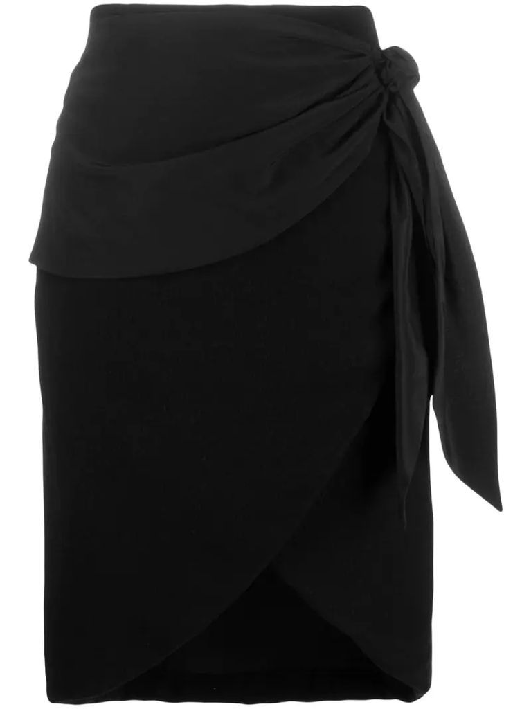 high-waisted wrap skirt