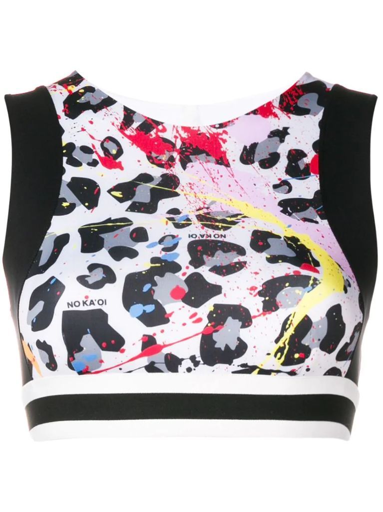 cropped paint splatter top
