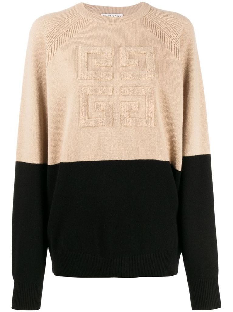 4G two-toned knitted jumper