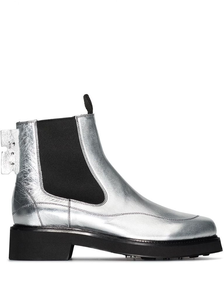metallic Chelsea boots