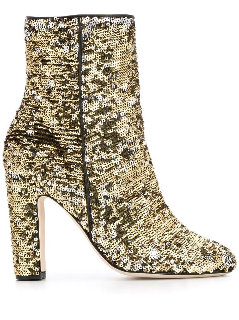 sequin-embellished ankle boots