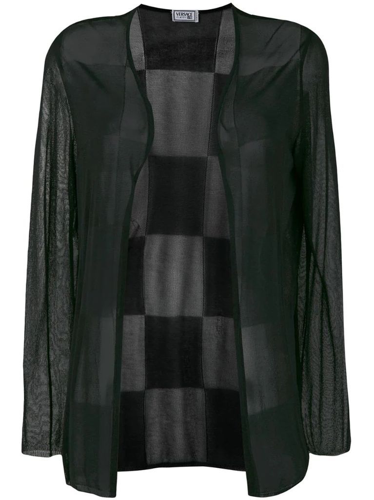 checked back sheer jacket