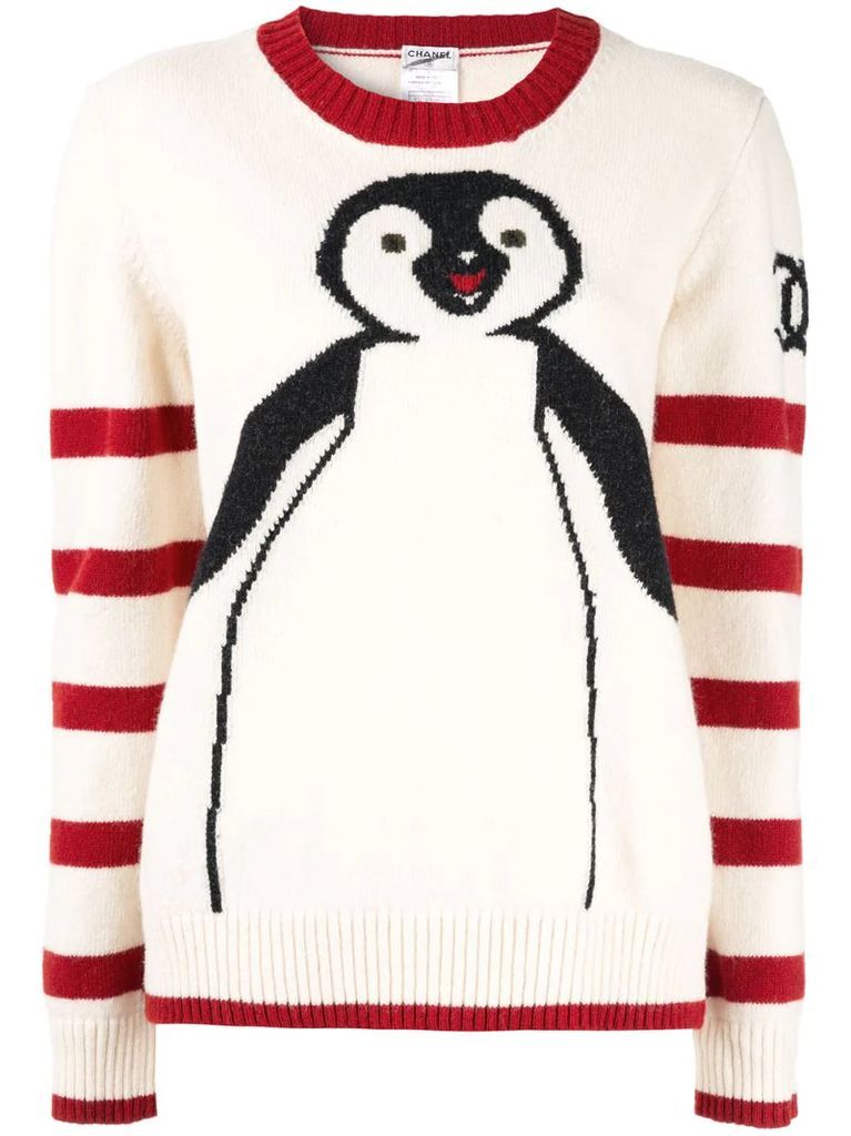 CC logo penguin knit sweater