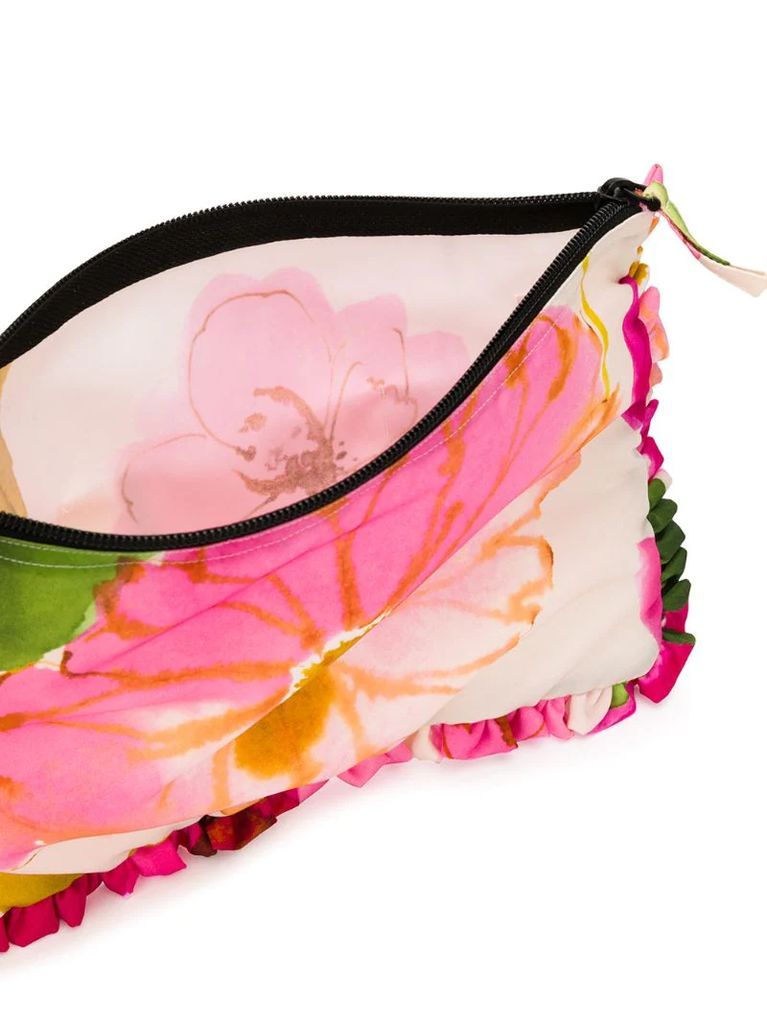 floral zipped clutch