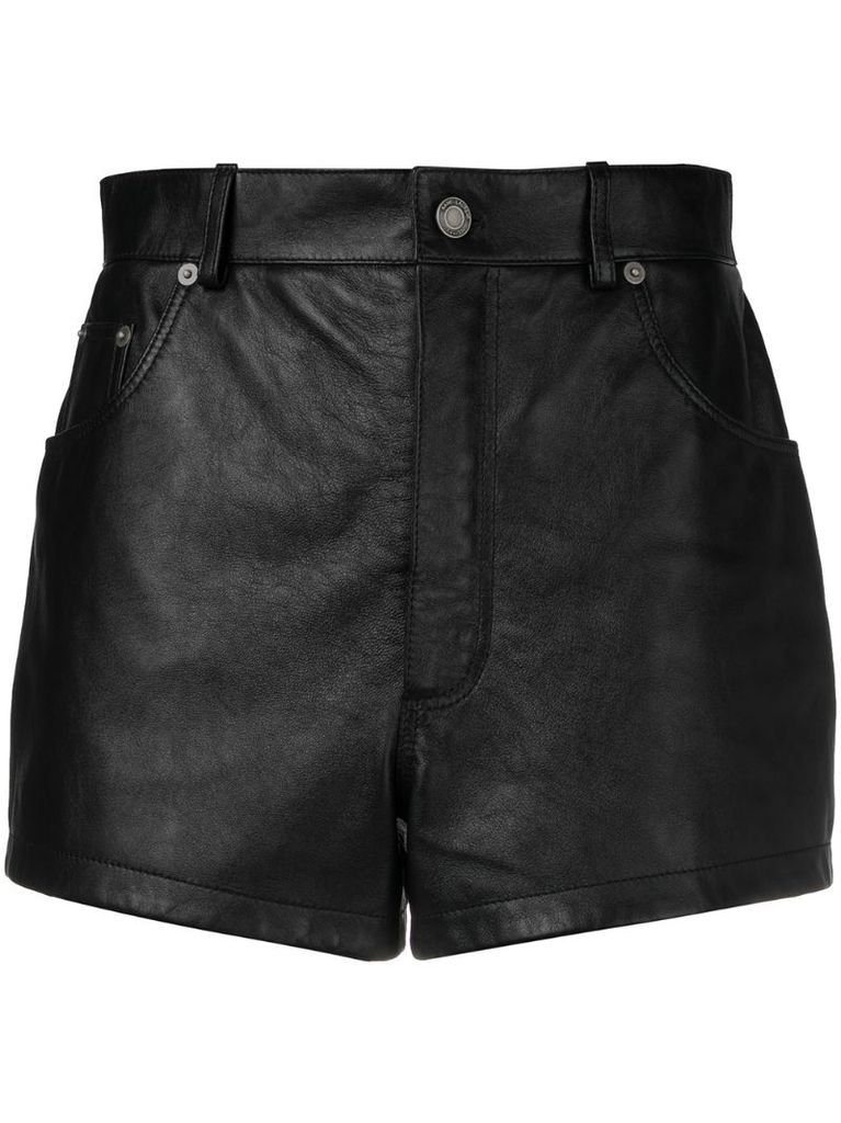 short leather shorts