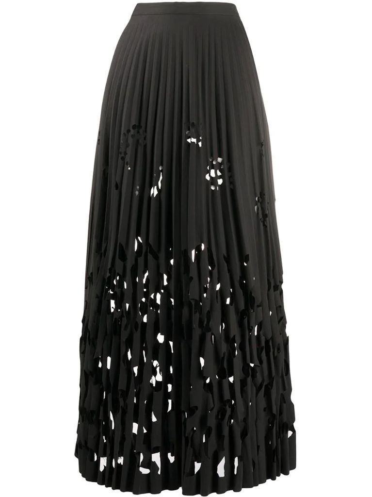 1990s cut-out pleated skirt