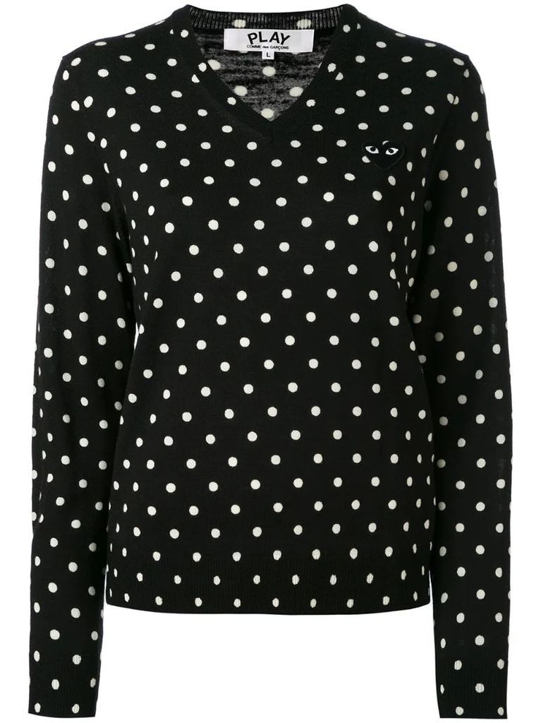 polka dot knitted sweater