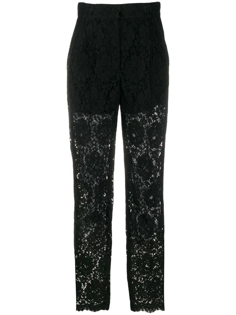 floral lace suit trousers