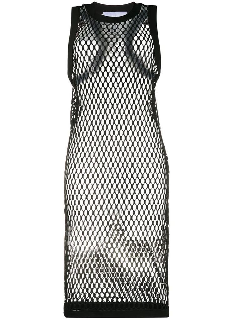 mesh mid-length dress
