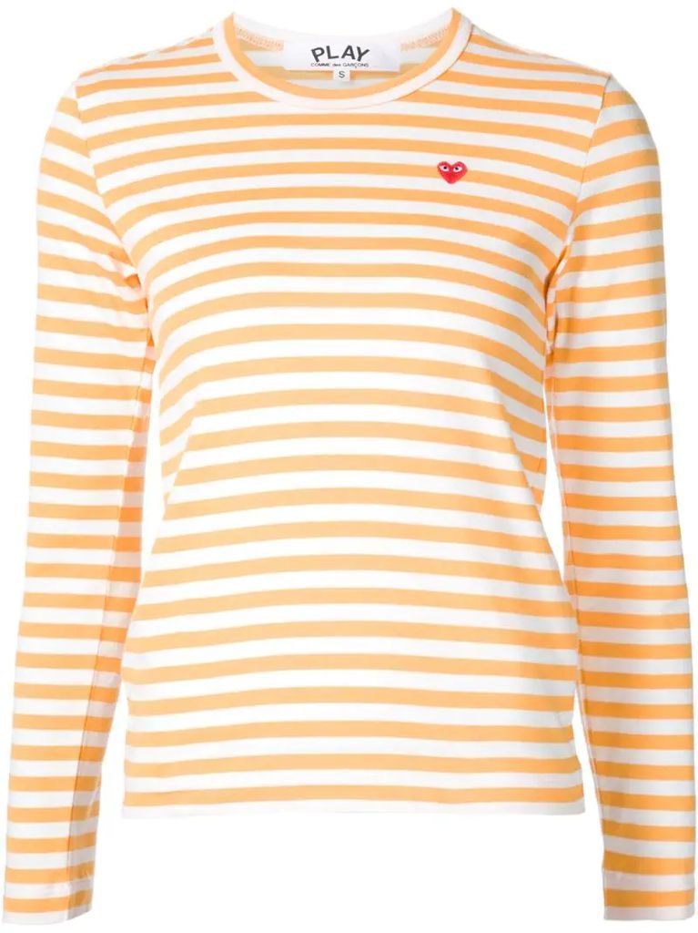 mini-heart striped T-shirt