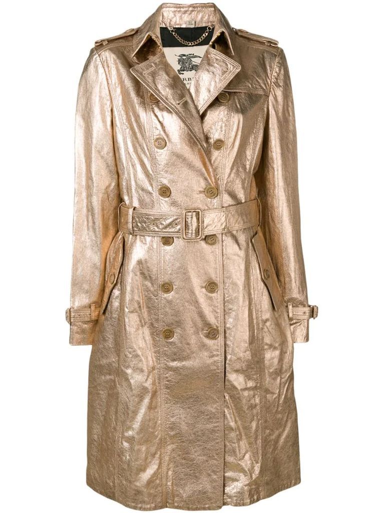 1990s double-breasted metallic coat
